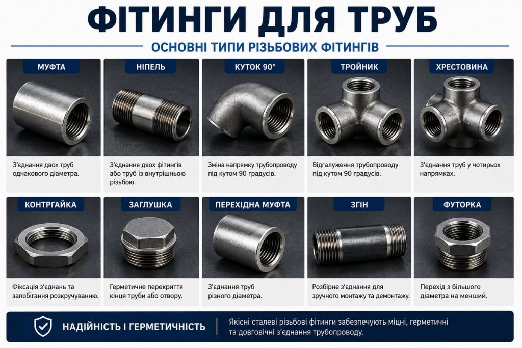 сталеві різьбові фітинги