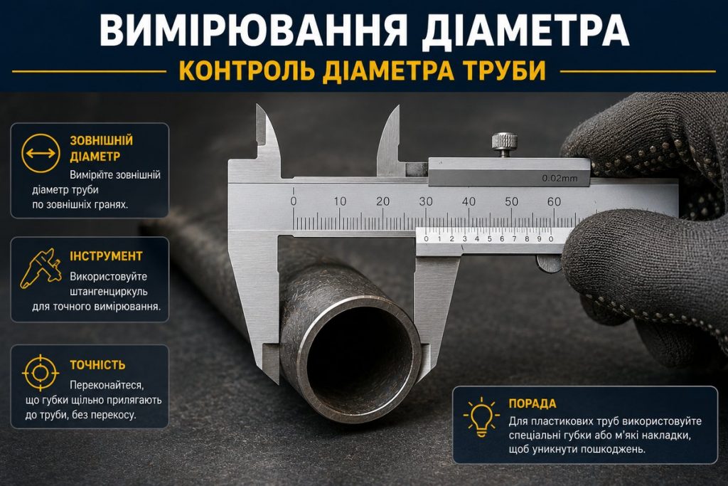 вимірювання діаметра труби